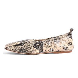 Zapatos planos de Ballet para mujer, calzado suave para conducir cada día, sin cordones, informal, con punta cuadrada, piel de serpiente - Product Image 2
