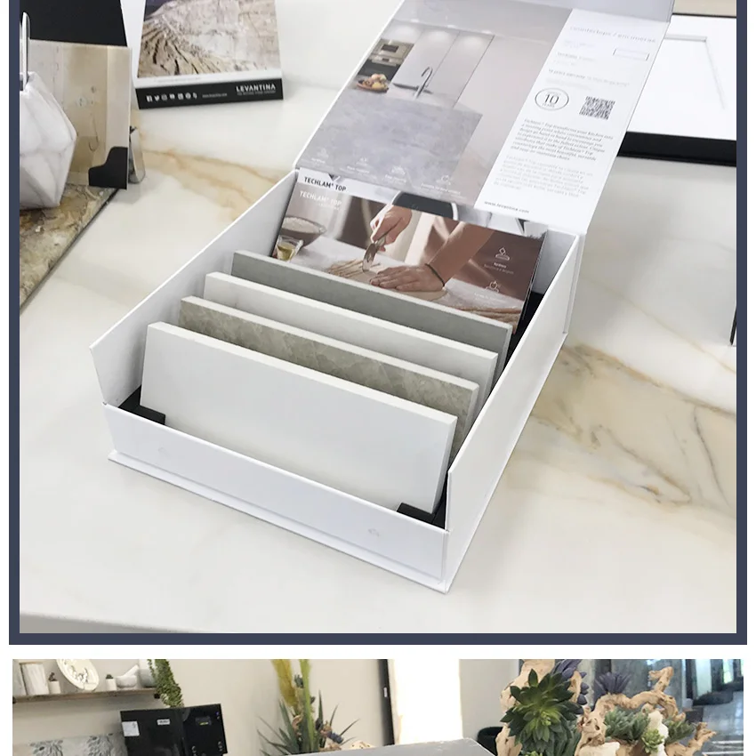 High Quality Custom Size Paper Tiles Sample Boxes Show Packaging Quartz Case Display Marble Granite For Cardboard Stone Box