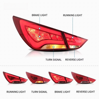 Accessoires de style automobile LED pour le marché secondaire, feux arrière rouges, plug and play, neufs, 2010-2015 pour Sonata