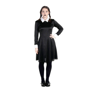 Tenue de Wednesday <span class=keywords><strong>Addams</strong></span> sélectionnée, robe de costume d'Halloween parfaite à manches longues, style classique, couleur personnalisée, polyester - Product Image 3
