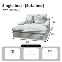 Juego de Sala Modular de Tela Francesa, Desmontable y Lavable, Relleno de Esponja, Sofá Cama Minimalista Italiano Estilo Nube, Corduroy/Franela