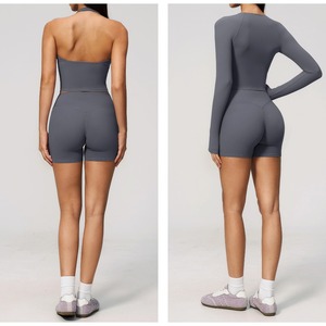 Sportswear <b>Women</b> Peach-shaped Buttocks High Elasticity Slimming Air Brushed Super Soft Fitness Outdoor Yoga Suits Wear Gym Set - Product Image 5