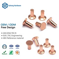 Rivets en cuivre rouge massif à tête fraisée 3mm 4mm 5mm, conducteurs et résistants à la corrosion pour quincaillerie industrielle