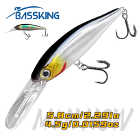Leurre de pêche BASSKING Minnow 58mm 4.5g coulant 3-6m, leurre artificiel dur Swimbait Bass Wobbler, matériel de pêche en mer, appât Minnow