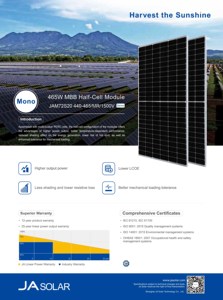 Paneles Solares JA de 440W a 470W, Monocristalinos de Media Celda con Tecnología PERC para Sistemas Solares Domésticos a Precio Económico - Product Image 2