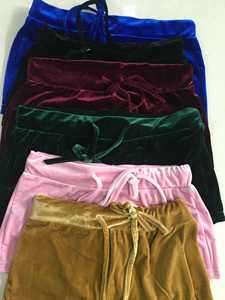 Pantaloncini con coulisse in velluto da donna <span class=keywords><strong>plus</strong></span> <span class=keywords><strong>size</strong></span> pantaloncini da bottino attillati sexy casual a vita alta pantaloni feminino - Product Image 6