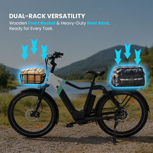 Vélo électrique de ville pour adulte, fabriqué en usine, OEM, double batterie au lithium 20AH+10AH, moteur 36V 250W, taille des pneus 27,5x2,8 pouces - Product Image 4