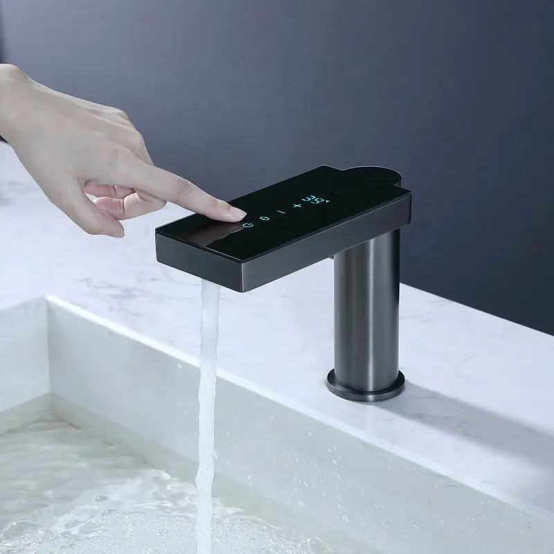 Auto intelligente lavello nero opaco rubinetto del prezzo del bagno automatico sensore rubinetto per il bagno lavandini