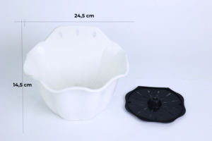 Pot de fleurs suspendu en PP durable, forme tulipe, léger, panier de jardin avec support robuste pour la maison et le porche, directement de l'usine - Product Image 4