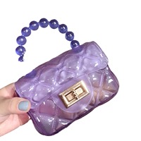 2025 Gaya Korea Baru Trendi Segar Manis Musim Panas Mini Fashion untuk Gaya Serbaguna Rantai Rhombus Mutiara Jelly Transparan