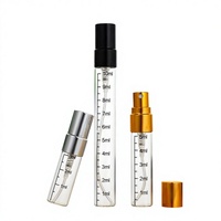 Flacon d'échantillon de parfum 5 ml avec échelle graduée 2 ml/3 ml, flacon en verre 10 ml haut de gamme, vaporisateur portable de voyage à pompe fine