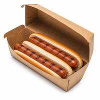 Plateau/Assiette à hot-dogs en papier blanc – Plateaux alimentaires jetables de taille standard en papier kraft pour nachos, tacos, BBQ, frites