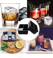 Moule à glaçons carrés et ronds faits à la main pour whisky et bière, en silicone, plateau à glaçons, vente chaude, 4, 6, 8 cavités, outils à glaces en sachet OPP