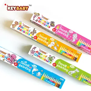 Keybaby Anak-anak Raksasa Lukisan Warna Gambar Kertas Poster Roll Mainan untuk Kit dengan 12 Krayon Pensil Mewarnai Buku