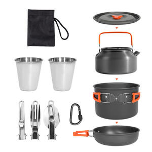 Ensemble de cuisine d'extérieur 3-4L, portable, ultra léger, double usage pour le camping, la randonnée, les voyages, avec mousqueton et réchaud - Product Image 5