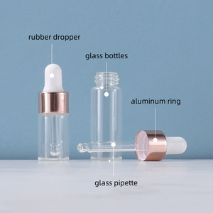 Bouteille compte-gouttes en verre transparent givré de petite taille 1ml 2ml 3ml 5ml testeur d'échantillon d'huile essentielle - Product Image 6