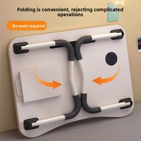 Bureau d'ordinateur portable ergonomique pliable pour chevet, table d'étude portable avec porte-gobelet pour lit, canapé, étudiant, bureau à domicile, réglable en hauteur
