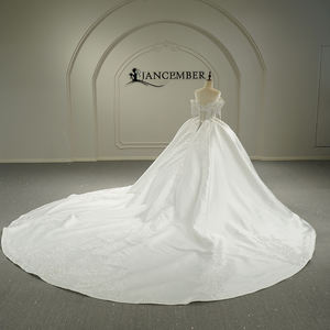 Robe de mariée bouffante vintage Jancember GT26007 avec broderie en satin et franges, style Sweetheart - Product Image 3