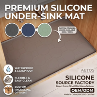Tapis de cuisine imperméable personnalisé avec trou de drainage, antidérapant, protection pour armoire de cuisine, tapis en silicone sous l'évier