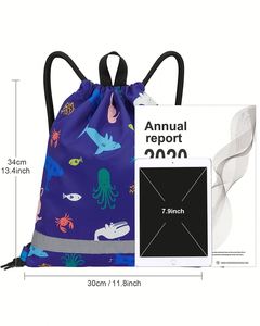 Kids Drawstring Bag Drawstring <b>Backpack</b> <b>Children</b> with Inside Pocket - Product Image 2
