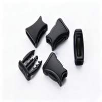 Embouts de cordon en plastique à dents barbelées, noir mat, pour cordons de sweats, pantalons et sacs à dos