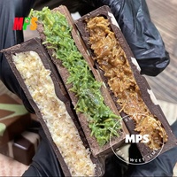 Barra de chocolate hecha a mano de dulces de etiqueta privada con relleno de mermelada de cacahuetes picantes OEM/ODM Pistacho Kataifi Chocolate crujiente