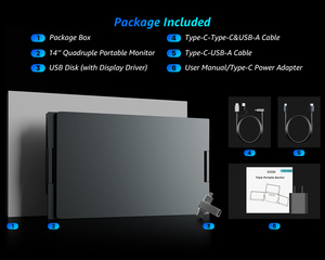 จอแสดงผลแบบซิงโครไนซ์สามหน้าจอ Full HD ขนาด14นิ้วหมุนได้360องศาสร้างความเป็นไปได้ที่ไม่ - Product Image 6