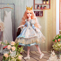 Poupée Princesse 60 cm avec Robe Bleue et Couronne – Cadeau Idéal pour Anniversaires, Mariages et Événements – Vente en Gros