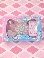 MoraDora Kit d'ongles pour enfants 2 en 1 sur le thème des nœuds Vernis à ongles non toxiques à presser et autocollants pelables pour les enfants de 5 ans et plus