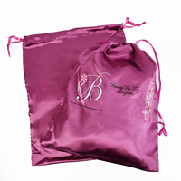 Sac à cheveux en satin personnalisé avec logo bijoux cosmétiques cadeau sac en soie emballage de cheveux sac de rangement pour perruque