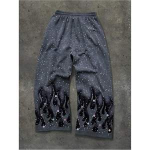 Pantalones Deportivos Holgados Personalizados para Hombre, Estampados con Gráficos Y2K, Cintura Elástica con Cordón, Transpirables, de Algodón, Estilo Urbano - Product Image 5