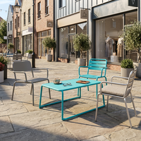 Mesa de Jardín Rectangular o Cuadrada Personalizada, Muebles de Exterior, Mesa de Café, Mesa de Comedor de Aluminio para Jardín, Balcón