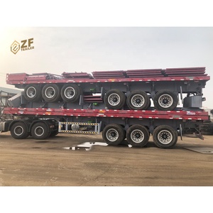 รถพ่วงบรรทุกสินค้าแบบพื้นเรียบเหล็ก 5 ตู้คอนเทนเนอร์ ขนาด 60 ตัน สำหรับแอฟริกา ZF-Trailer 12500x2500x1550 มม. - Product Image 4