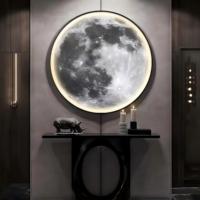 Applique murale moderne créative ronde lune chambre chevet salon décoration intérieur luxe LED lune applique murale en verre