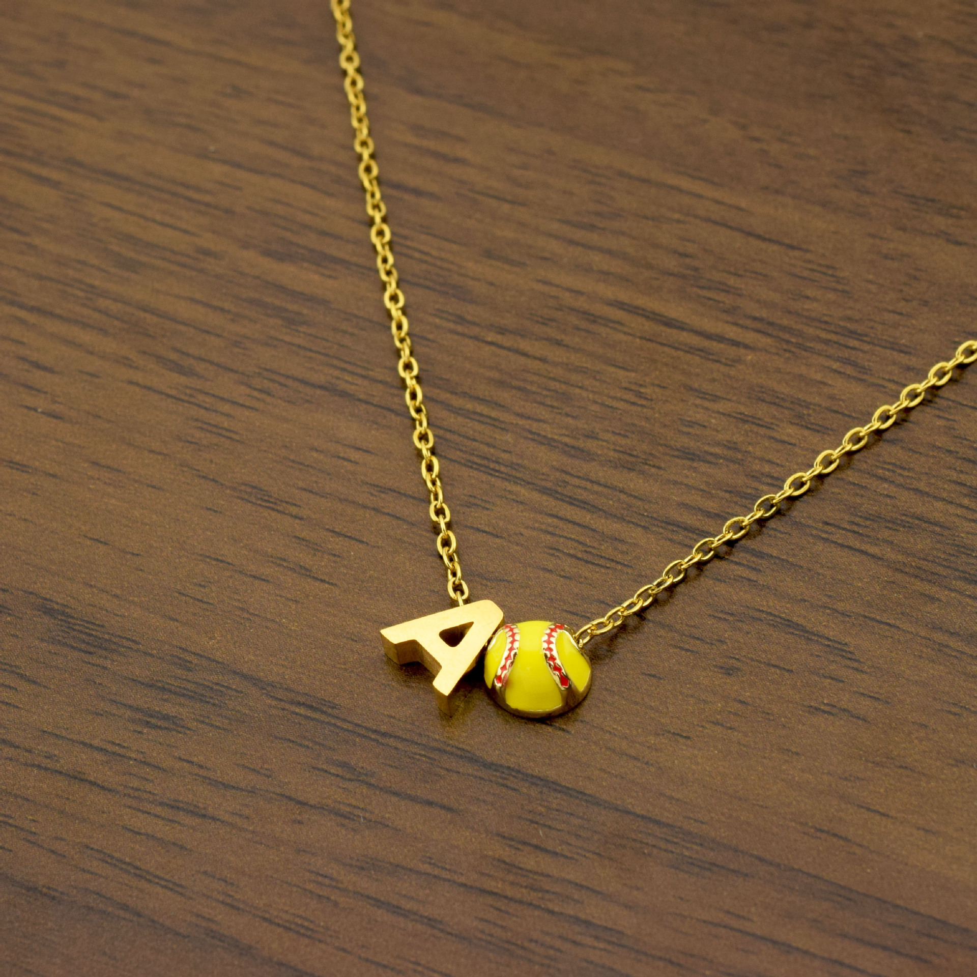 Collier lettre A en or 2160, barre de 457CM