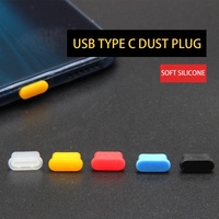 Protection anti-poussière en silicone pour port USB Type C pour téléphone (noir, transparent, rouge, bleu, jaune)