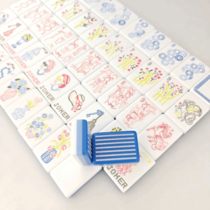 Magnifiques tuiles de mahjong américaines de style luxueux inspirées du cloisonné en acrylique de qualité supérieure pour les loisirs et les rassemblements sociaux - Product Image 3