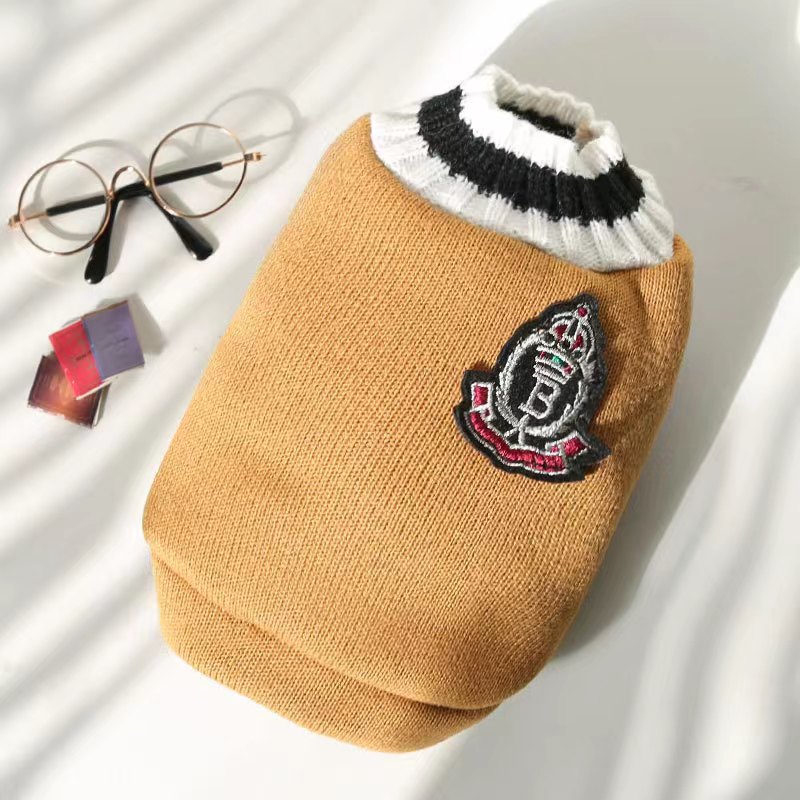 Trendy Pet Vest Preppy Style Knitted Waistcoat For Dog Cat