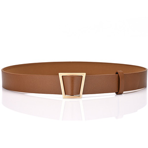 LYT335 <span class=keywords><strong>ceinture</strong></span> <span class=keywords><strong>sans</strong></span> trous pour femmes, accessoires pour dames, ceintures à <span class=keywords><strong>boucle</strong></span> trapézoïdale géométrique dorée, <span class=keywords><strong>ceinture</strong></span> <span class=keywords><strong>sans</strong></span> trous - Product Image 1