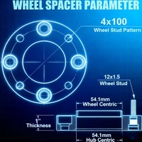 Entretoises de roue 4x100 mm pour Civic Mini Cooper à 4 goujons avec goujons 12x1,5, alésage de 54,1 mm pour CRX Insight Integra, entretoise personnalisée