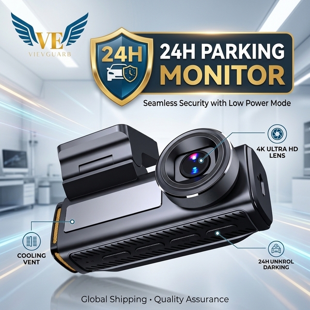 VIEVGUARB V10 Dash Cam Night Vision G-Sensor Loop Recording Parking Monitor App Control WDR 4K WiFi 3 Lens 3 Channel