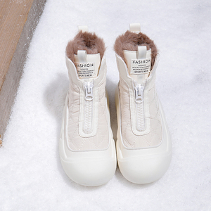 New Fashion 2024 Winter Leather Booties for <strong>Women</strong> Zip Warm Plush Fur <strong>Ankle</strong> <strong>s</strong> <strong>Boot</strong> Outdoor Safety Toe Waterproof <strong>Low</strong> Price - Product Image 5