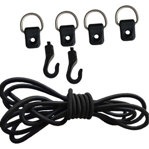 Accessoire de kayak, corde élastique de 5 mm x 2 m avec crochets, anneau en D en acier inoxydable pour la pêche et les loisirs - Product Image 3