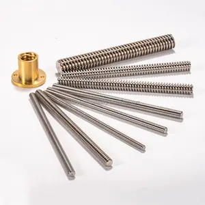 304 Thép Không Gỉ Tr10 * 16 200Mm Chiều Dài Leadscrew Hình Thang Threaded Rod Chì Vít Tuyến Tính Thiết Bị Truyền Động