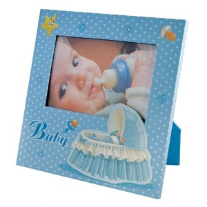 Cornice Portafoto per Bambini 90x140mm, Bifacciale, Decorativa, Personalizzabile, in Plastica e Metallo, per Regali - Product Image 1