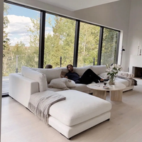 ATUNUS Italienisches Bequemes Sweef Modulares Ecksofa-Set, Postmoderne Wohnzimmer-Möbel mit Bar, 7-Sitzer-Couch