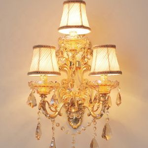 European Design classic gold wall mounted light living room luxurious crystal wall <b>lamps</b> - Product Image 3