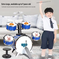 Jazz-Schlagzeug-Set für Kinder, Freistehendes Fünf-Trommeln-Set aus PVC-Material, Film- und TV-Requisiten, für 3-6 Jahre, Exportqualität