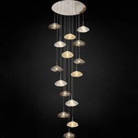Lustre Moderne de Luxe pour Plafond Haut, Hôtel, Maison, Escalier, Lustres et Suspensions Longues en Cristal pour Plafond