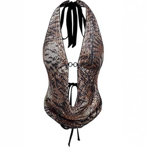 Top Corto sin Mangas con Estampado de Leopardo y Lentejuelas para Mujer, Estilo Y2K, Sexy, para Club, Espalda Descubierta, Venta al Por Mayor 2026 - Product Image 3